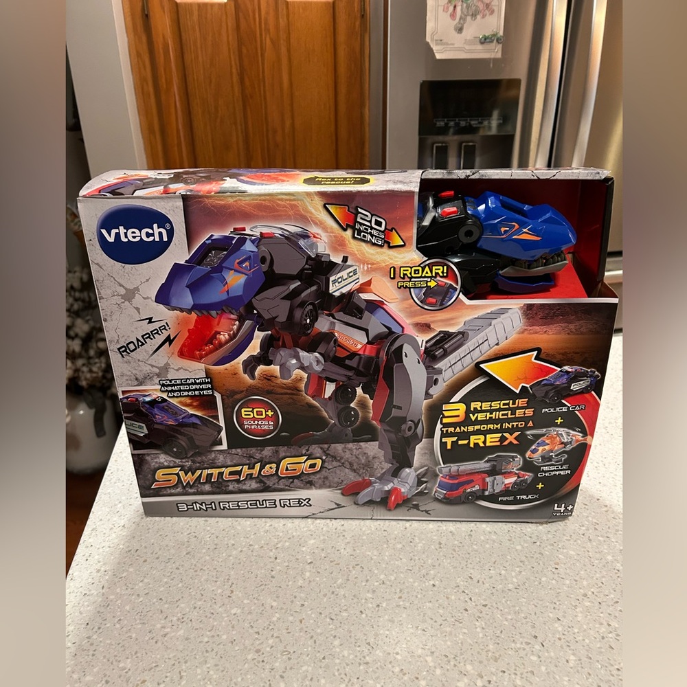 VTech 3 RESCUE VEHICLES transform into T-REX SWITCH & GO 3-IN-1 RESC REX
